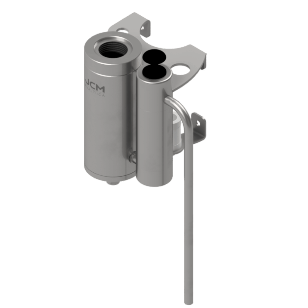 CÂMARA DE FLUXO DUPLA - SENSOR 1: G1" - SENSOR 2: DN25 - 1/4"OD - INOX 316