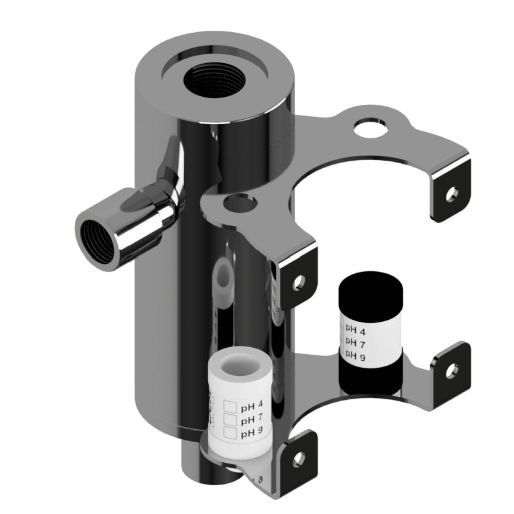 CÂMARA DE FLUXO TRANSBORDO INTERNO - SENSOR 3/4" NPT - 1/2" FNPT - INOX 316 - Imagem 2